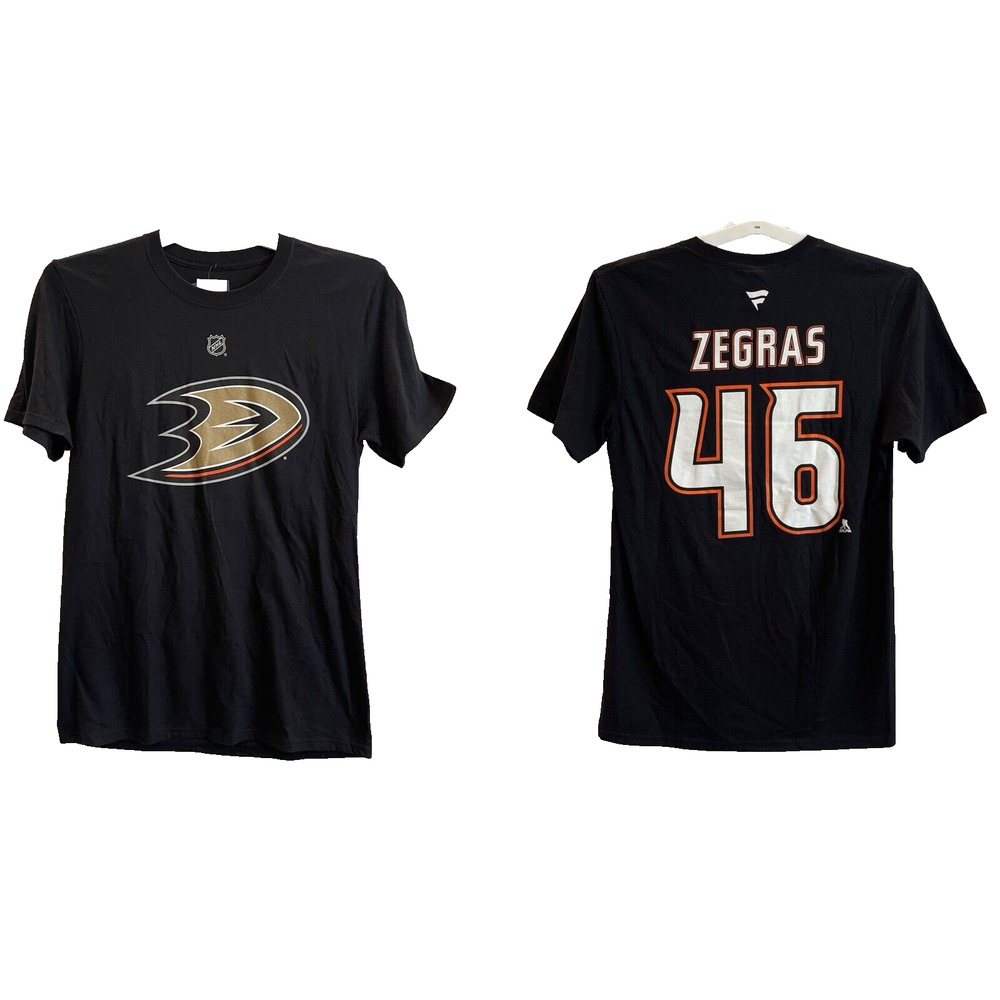 Anaheim Ducks Trevor Zegras #46 Black Player T-Shirt Medium 🔥NEW🔥Fanatics NHL